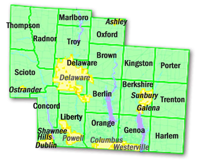 Delaware County Ohio Township Map Location - Regional Planning Commission